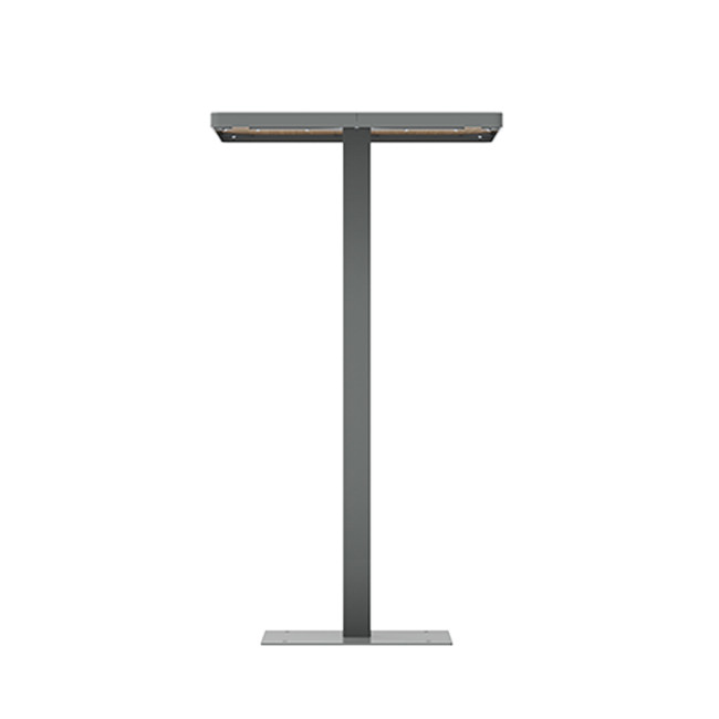 2/Seater high square metal - hpl hp with an anthracite 7016 / clear chene