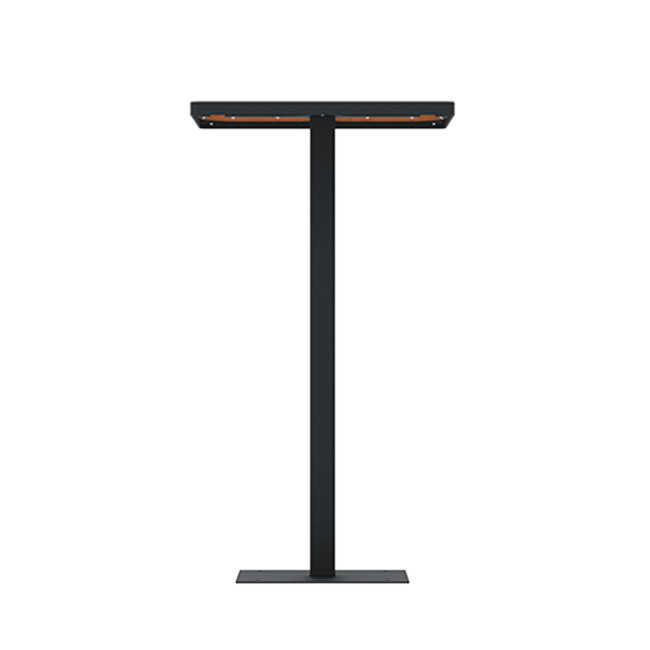 2/Seater high square metal - hpl hp with an anthracite 7016 / clear chene