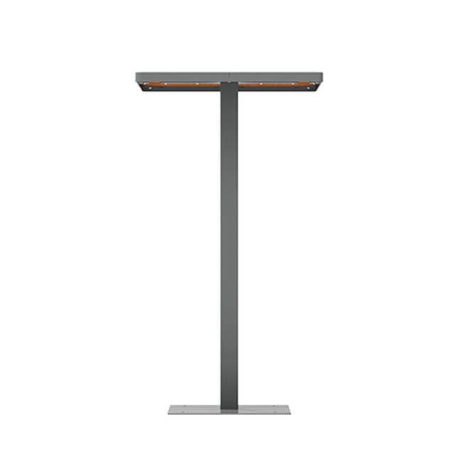 2/Seater high square metal - hpl hp with an anthracite 7016 / clear chene