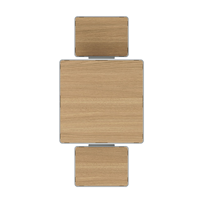 Table High Square + Stools Orpin Metal / HPL tok - 2places - anthracite 7016 / clear chene
