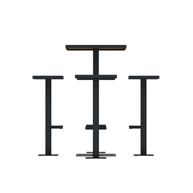 Table High Square + Stools Orpin Metal / HPL tok - 4places - anthracite 7016 / clear chene