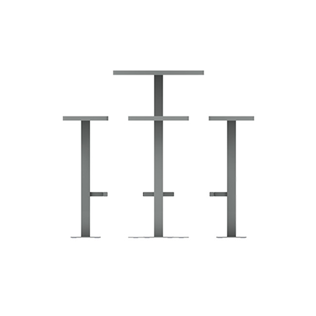 Table High Square + Stools Orpin Metal / HPL tok - 4places - anthracite 7016 / clear chene