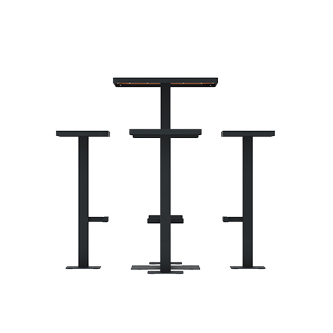 Table High Square + Stools Orpin Metal / HPL tok - 4places - anthracite 7016 / clear chene