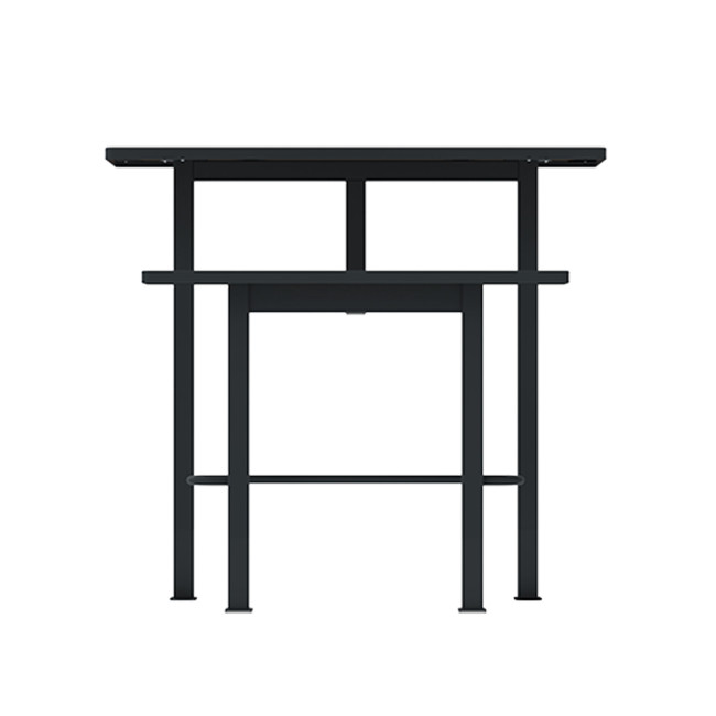High rectangle table + built-in 2-seater metal / HPL-headed seat - Anthracite 7016 / Clear Chene