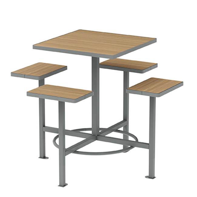 4-Squares Hanging Table 4 Places 4 Seater Metal / HPL - Anthracite 7016 / Clear Chene