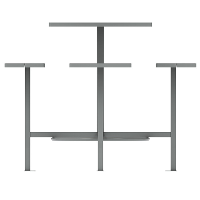 4-Squares Hanging Table 4 Places 4 Seater Metal / HPL - Anthracite 7016 / Clear Chene