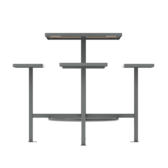 4-Squares Hanging Table 4 Places 4 Seater Metal / HPL - Anthracite 7016 / Clear Chene