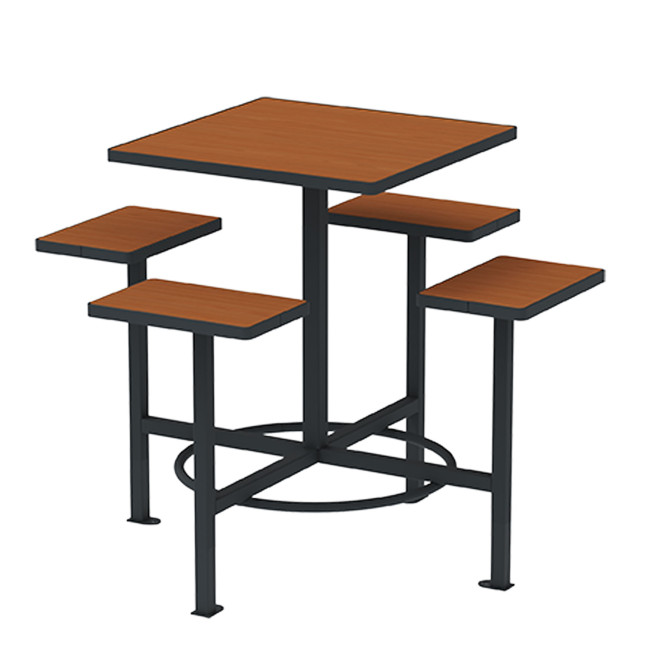 4-Squares Hanging Table 4 Places 4 Seater Metal / HPL - Anthracite 7016 / Clear Chene