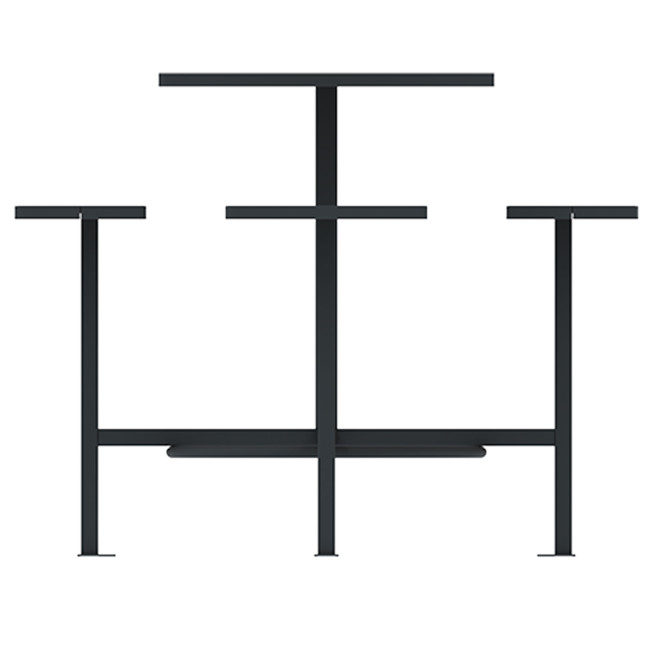 4-Squares Hanging Table 4 Places 4 Seater Metal / HPL - Anthracite 7016 / Clear Chene