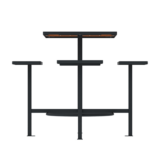 4-Squares Hanging Table 4 Places 4 Seater Metal / HPL - Anthracite 7016 / Clear Chene