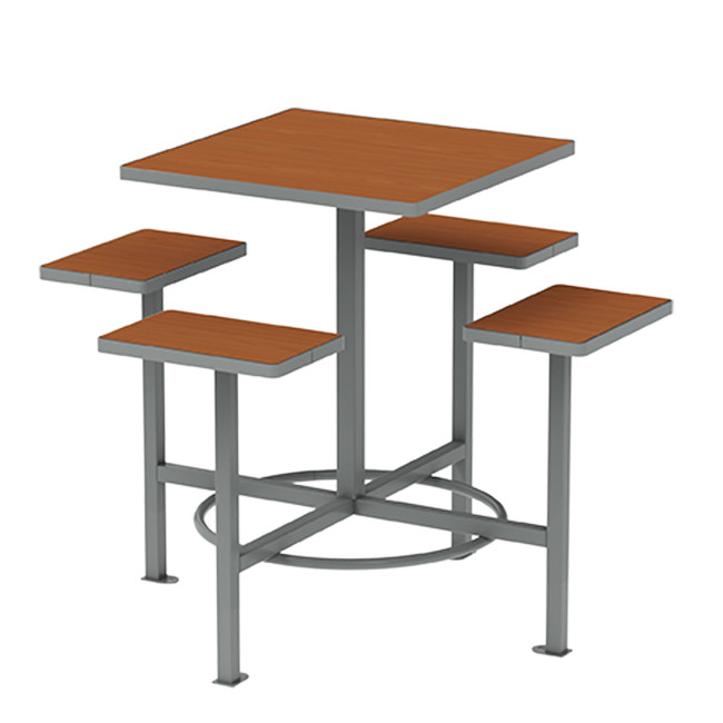 4-Squares Hanging Table 4 Places 4 Seater Metal / HPL - Anthracite 7016 / Clear Chene