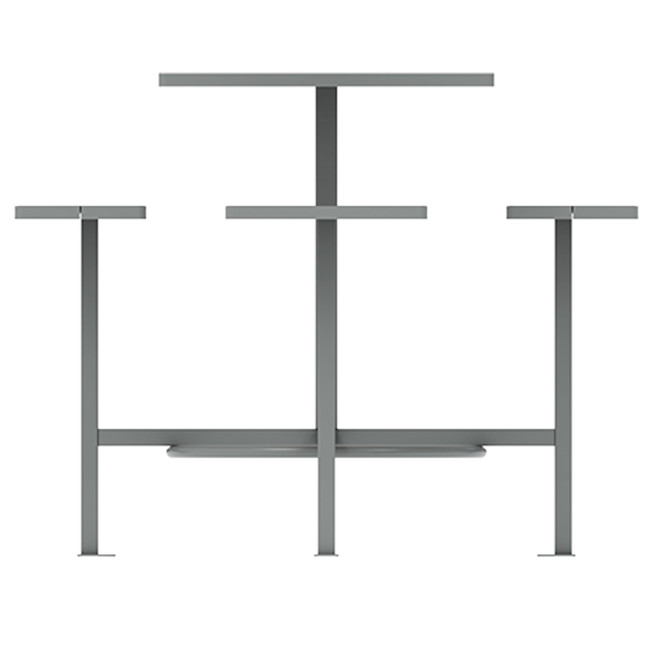 4-Squares Hanging Table 4 Places 4 Seater Metal / HPL - Anthracite 7016 / Clear Chene