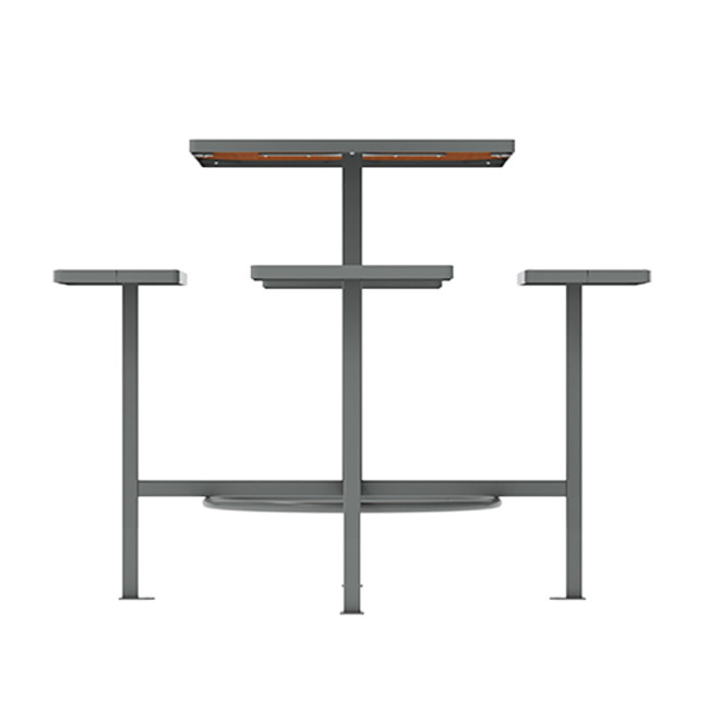4-Squares Hanging Table 4 Places 4 Seater Metal / HPL - Anthracite 7016 / Clear Chene
