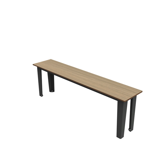 Selim metal seat / HPL straight feet - 3places - anthracite 7016 / cheen clear