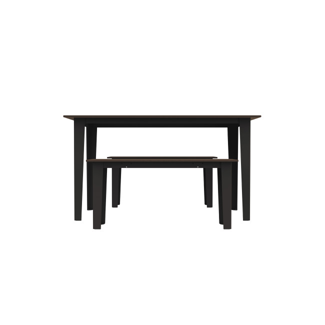 Rectangle Table + Metal Selim / HPL Banquettes Graves Hole + Parasol - 4places - anthracite 7016 / oen