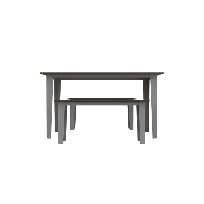 Rectangle Table + Metal Selim / HPL Banquettes Graves Hole + Parasol - 4places - anthracite 7016 / oen