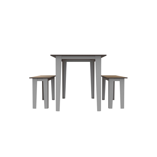 Rectangle Table + Metal Selim / HPL Banquettes Graves Hole + Parasol - 4places - anthracite 7016 / oen
