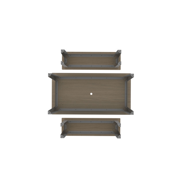 Rectangle Table + Metal Selim / HPL Banquettes Graves Hole + Parasol - 4places - anthracite 7016 / oen