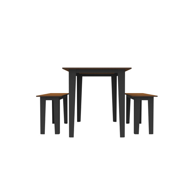 Rectangle Table + Metal Selim / HPL Banquettes Graves Hole + Parasol - 4places - anthracite 7016 / oen