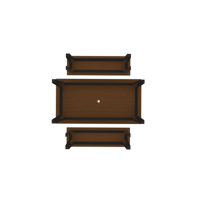 Rectangle Table + Metal Selim / HPL Banquettes Graves Hole + Parasol - 4places - anthracite 7016 / oen