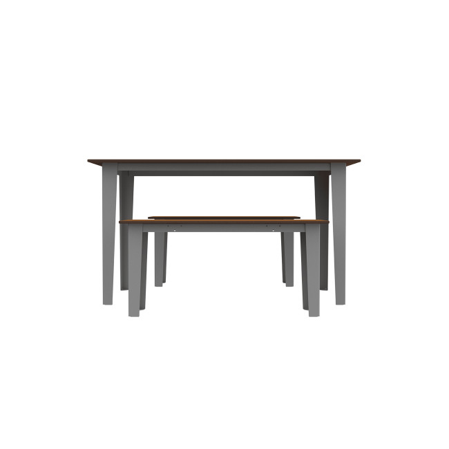 Rectangle Table + Metal Selim / HPL Banquettes Graves Hole + Parasol - 4places - anthracite 7016 / oen