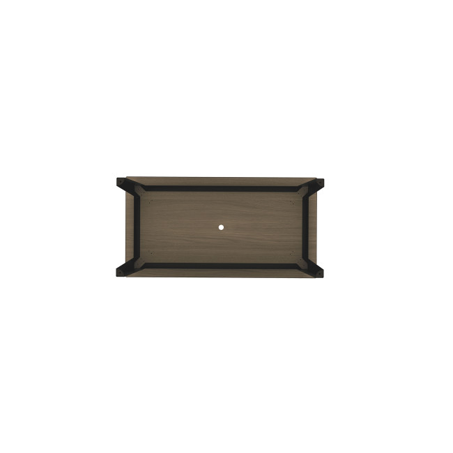 Rectangle Metal Selim Table / HPL Help Feet + Parasol - 4places - anthracite 7016 / clear chene