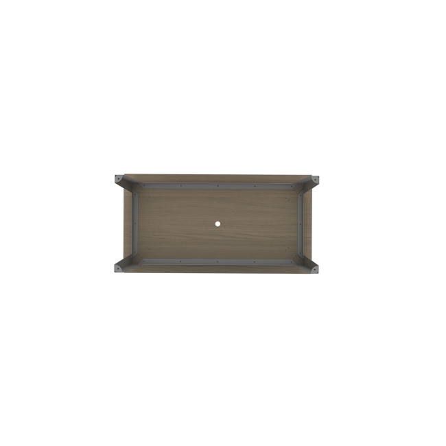 Rectangle Metal Selim Table / HPL Help Feet + Parasol - 4places - anthracite 7016 / clear chene