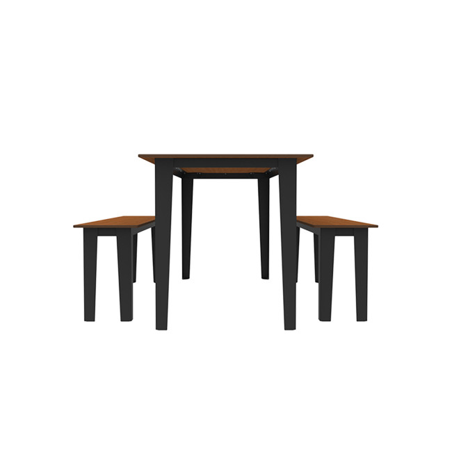 Rectangle Table + Metal Selim Fan / HPL HPL Hork Feet + Parasol Hole - 6places - anthracite 7016 / chene