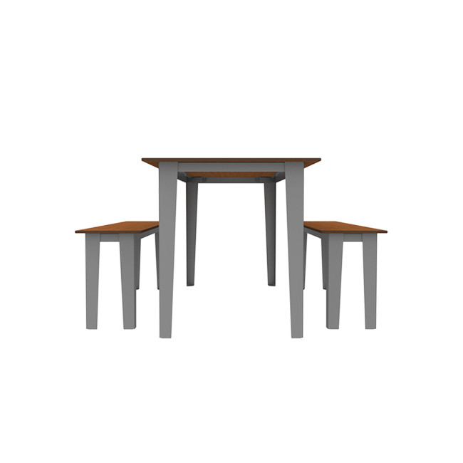 Rectangle Table + Metal Selim Fan / HPL HPL Hork Feet + Parasol Hole - 6places - anthracite 7016 / chene
