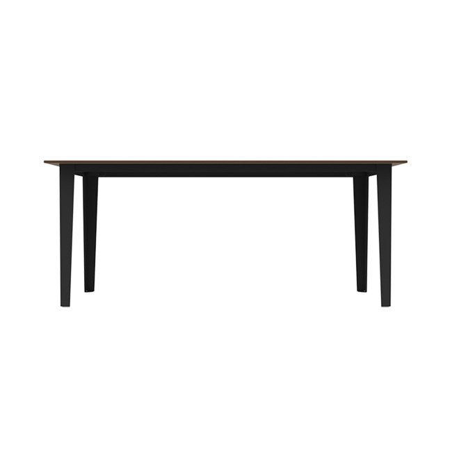 Rectangle Table Selim Metal / HPL Handle Straight Feet + Parasol Hole - 6places - anthracite 7016 / clear chene