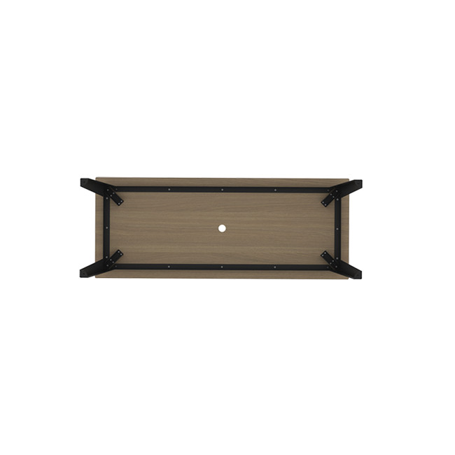Rectangle Table Selim Metal / HPL Handle Straight Feet + Parasol Hole - 6places - anthracite 7016 / clear chene