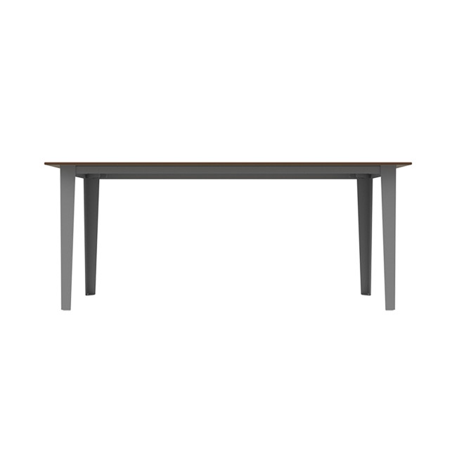 Rectangle Table Selim Metal / HPL Handle Straight Feet + Parasol Hole - 6places - anthracite 7016 / clear chene