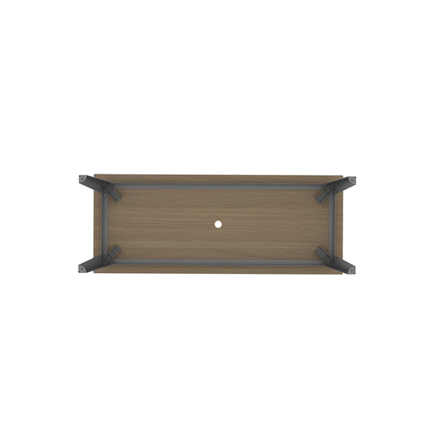 Rectangle Table Selim Metal / HPL Handle Straight Feet + Parasol Hole - 6places - anthracite 7016 / clear chene