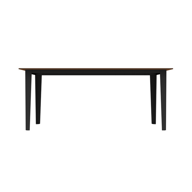 Rectangle Table Selim Metal / HPL Handle Straight Feet + Parasol Hole - 6places - anthracite 7016 / clear chene