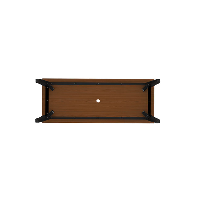 Rectangle Table Selim Metal / HPL Handle Straight Feet + Parasol Hole - 6places - anthracite 7016 / clear chene