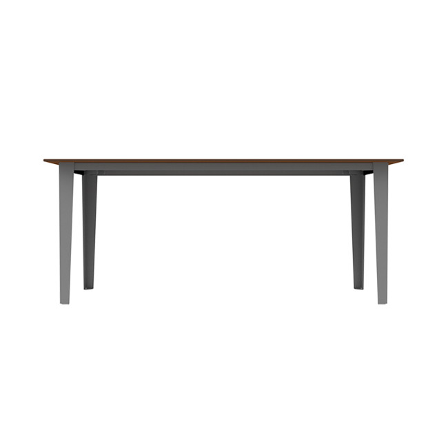 Rectangle Table Selim Metal / HPL Handle Straight Feet + Parasol Hole - 6places - anthracite 7016 / clear chene