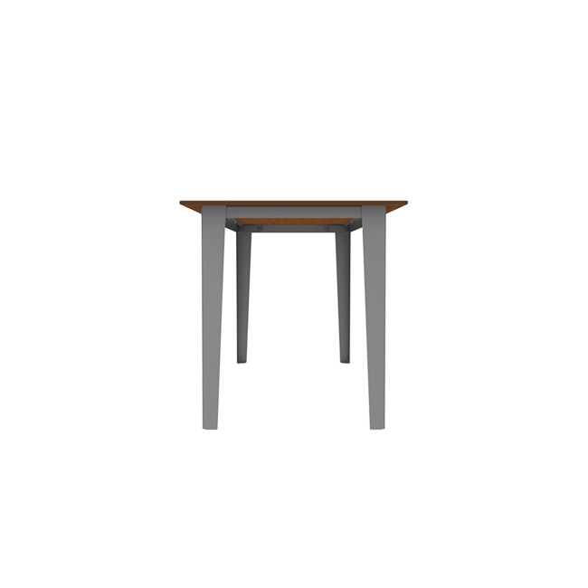 Rectangle Table Selim Metal / HPL Handle Straight Feet + Parasol Hole - 6places - anthracite 7016 / clear chene