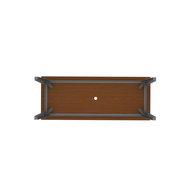 Rectangle Table Selim Metal / HPL Handle Straight Feet + Parasol Hole - 6places - anthracite 7016 / clear chene