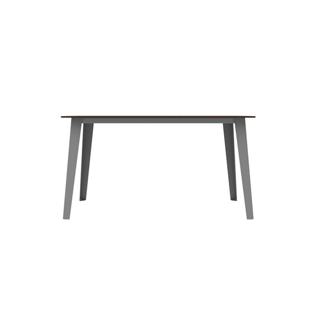 Rectangle Selim Metal Table / HPL Inclined Fleet with Parasol - 4places - anthracite 7016 / clear chene