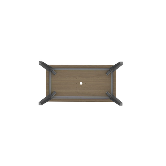 Rectangle Selim Metal Table / HPL Inclined Fleet with Parasol - 4places - anthracite 7016 / clear chene