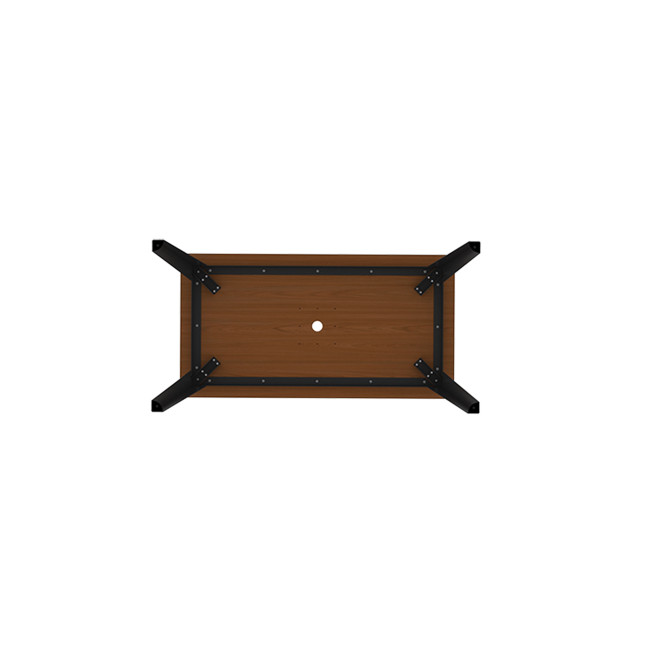 Rectangle Selim Metal Table / HPL Inclined Fleet with Parasol - 4places - anthracite 7016 / clear chene