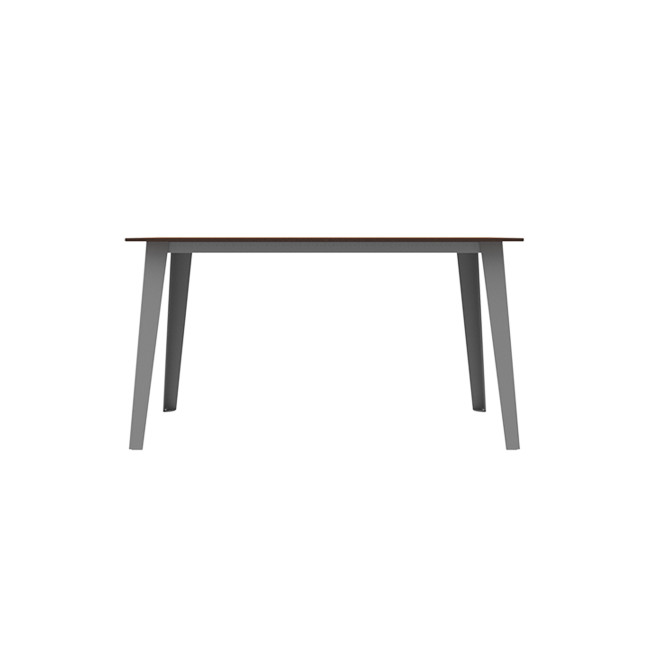 Rectangle Selim Metal Table / HPL Inclined Fleet with Parasol - 4places - anthracite 7016 / clear chene