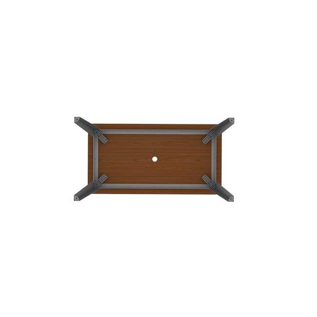 Rectangle Selim Metal Table / HPL Inclined Fleet with Parasol - 4places - anthracite 7016 / clear chene