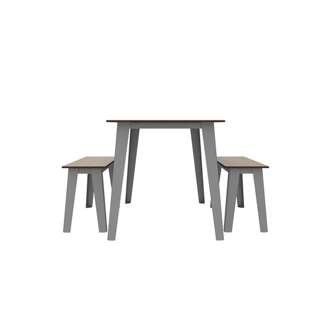 Rectangle Table + Selim Metal Flanges / HPL Telled Feet with Parasol - 4places - anthracite 7016 / che