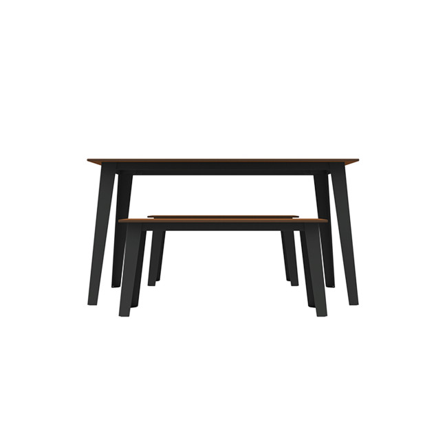Rectangle Table + Selim Metal Flanges / HPL Telled Feet with Parasol - 4places - anthracite 7016 / che