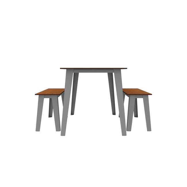 Rectangle Table + Selim Metal Flanges / HPL Telled Feet with Parasol - 4places - anthracite 7016 / che