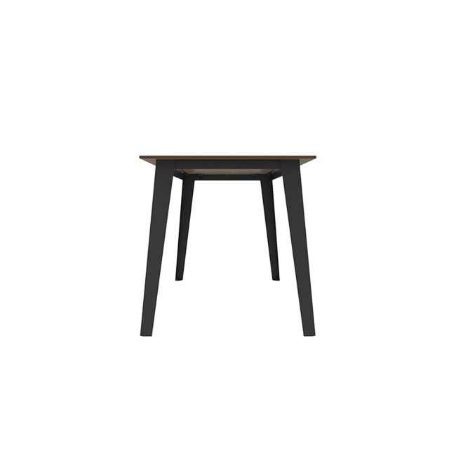 Rectangle Selim Metal Table / HPL Inclined Floors + Parasol - 6places - anthracite 7016 / clear chene