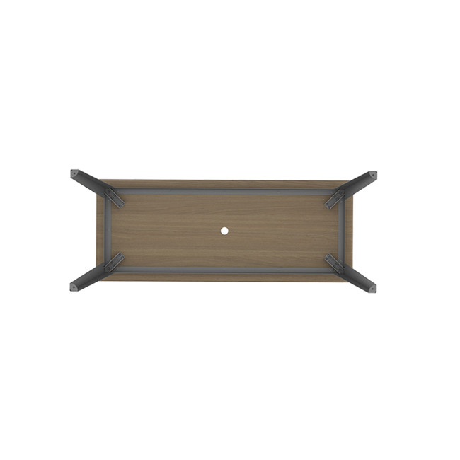 Rectangle Selim Metal Table / HPL Inclined Floors + Parasol - 6places - anthracite 7016 / clear chene