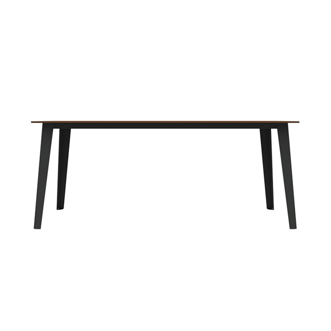Rectangle Selim Metal Table / HPL Inclined Floors + Parasol - 6places - anthracite 7016 / clear chene