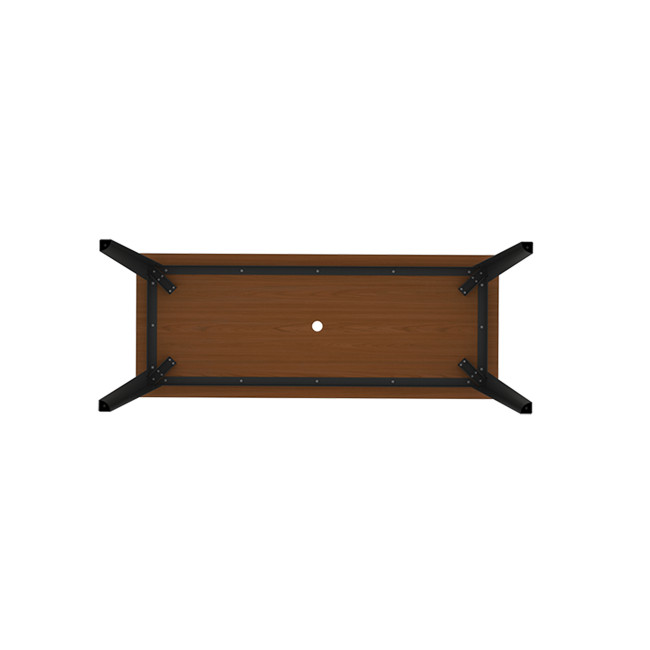 Rectangle Selim Metal Table / HPL Inclined Floors + Parasol - 6places - anthracite 7016 / clear chene